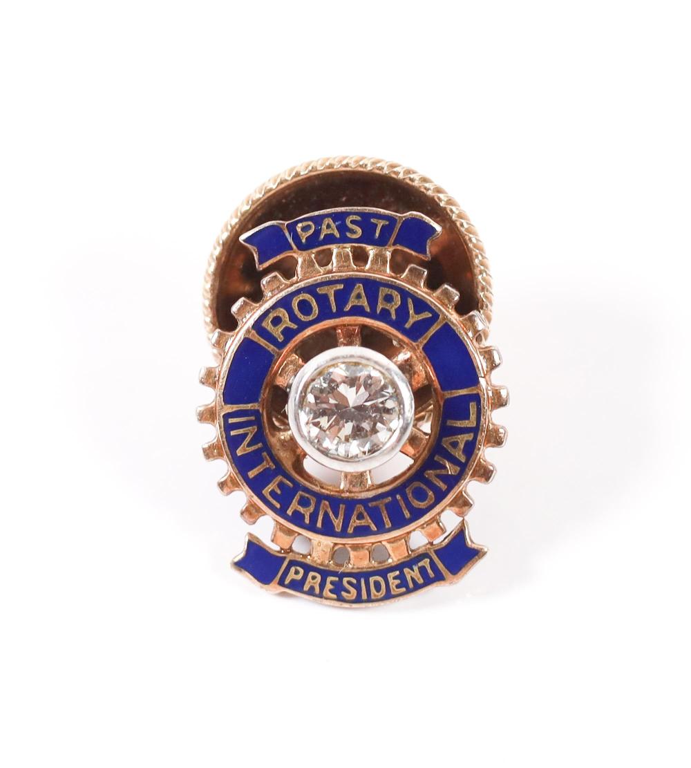 14K YG ROTARY PIN W/DIAMOND14K