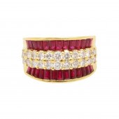14K YG RUBY & DIAMOND RING 14K