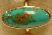 14K yg Turquoise Ring. Large o