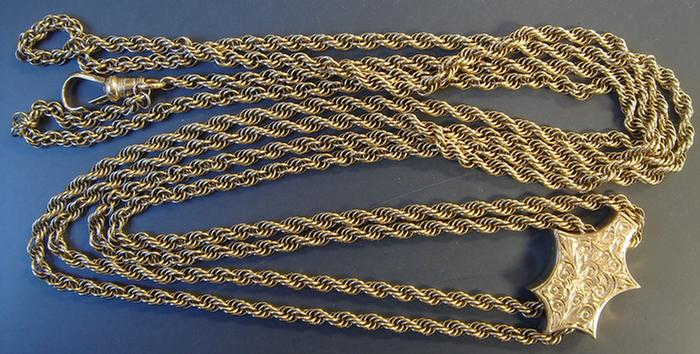 14K yg Watch Chain with Slide.