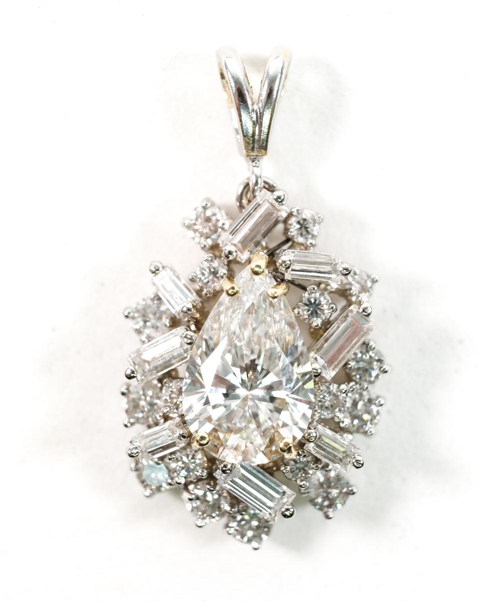 14K YG/WG 4.4CTW DIAMOND PENDANT14K