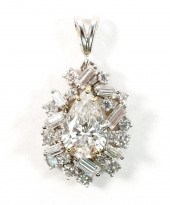 14K YG/WG 4.4CTW DIAMOND PENDA