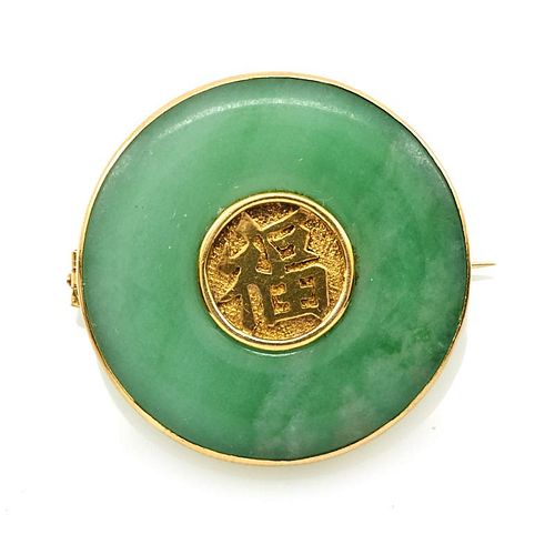 14K/24K YELLOW GOLD AND JADE
