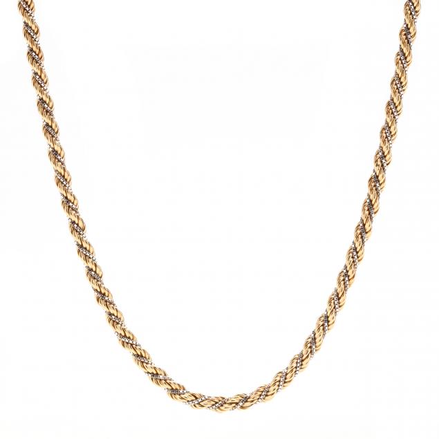 14KT BI-COLOR GOLD ROPE CHAIN