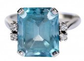 14KT. BLUE TOPAZ WITH DIAMOND
