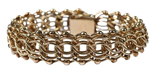 14KT. BRACELETwoven link chain,