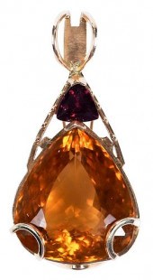 14KT. CITRINE AND TOURMALINE H