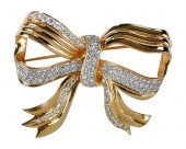 14KT. DIAMOND BROOCHand pendan