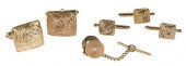 14KT. DIAMOND CUFFLINKS, STUD