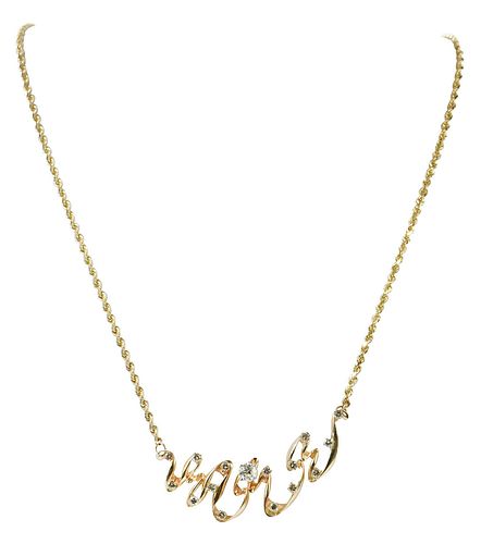 14KT. DIAMOND NECKLACEcustom