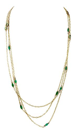 14KT. EMERALD AND DIAMOND