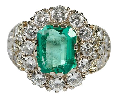 14KT. EMERALD AND DIAMOND