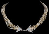 14KT. ERTE DIAMOND, BLUE SAPPH