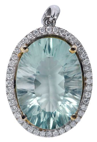 14KT. FLUORITE AND DIAMOND