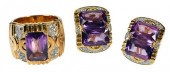14KT. GEMSTONE RING AND EARRIN