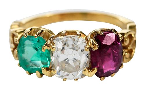 14KT. GEMSTONE RINGcenter old
