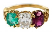 14KT. GEMSTONE RINGcenter old