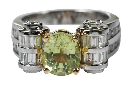 14KT. GEMSTONE RINGoval cut