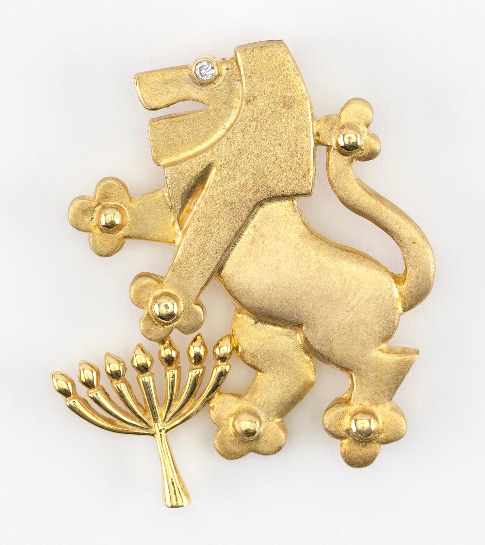 14KT GOLD AND DIAMOND LION OF