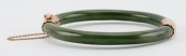 14KT GOLD AND SPINACH JADE HIN
