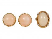 14KT GOLD & ANGEL SKIN CORAL R