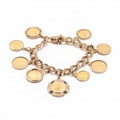 14KT GOLD COIN BRACELET Oval l