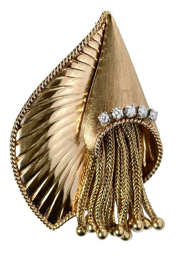 14KT. GOLD CORNUCOPIA AND DIAMOND