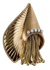 14KT. GOLD CORNUCOPIA AND DIAM