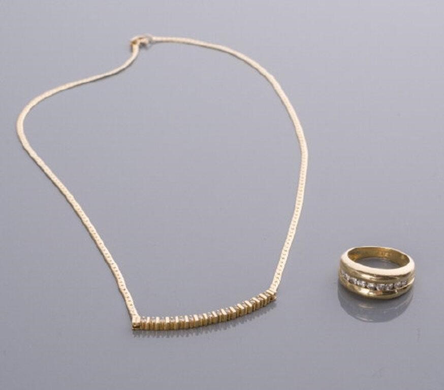 14KT GOLD DIAMOND RING &