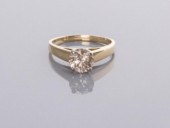 14KT GOLD DIAMOND SOLITAIRE RI