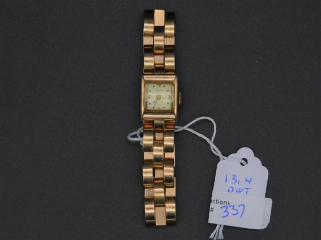 14KT GOLD LADIES WRISTWATCH. OPEN