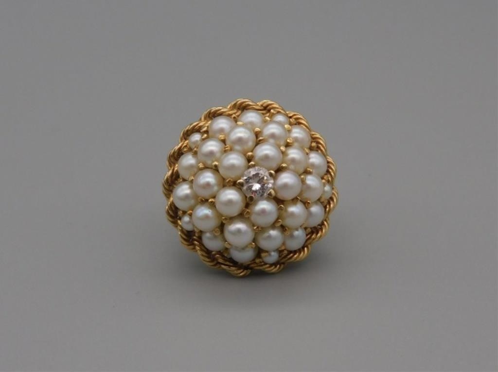 14KT GOLD LADY'S COCKTAIL RING, SET