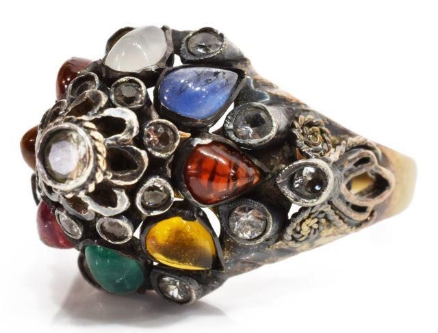 14KT GOLD MULTI-COLOR GEMSTONE