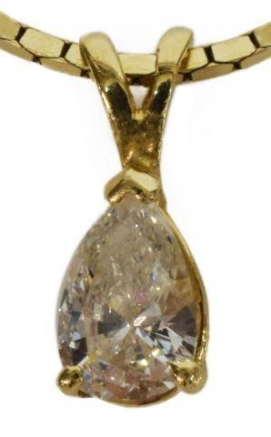 14KT GOLD PEAR-SHAPED DIAMOND