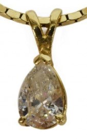 14KT GOLD PEAR-SHAPED DIAMOND