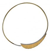 14KT. HAND CRAFTED GOLD AND DI