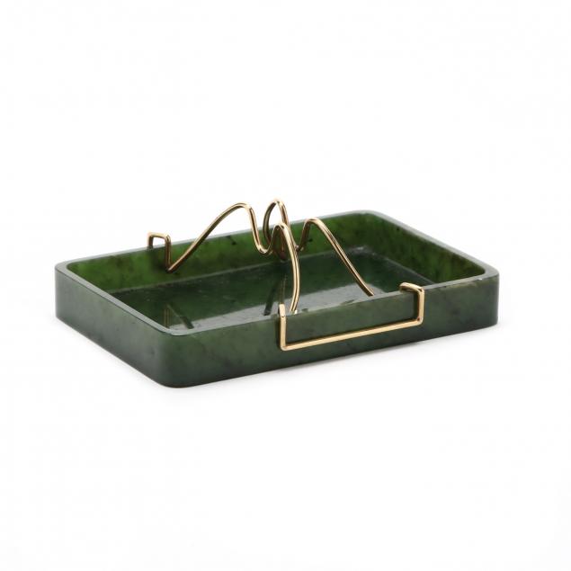14KT & JADE ASHTRAY, CARTIER