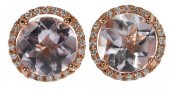 14KT. KUNZITE WITH DIAMOND HAL