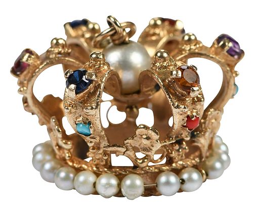 14KT. MULTI GEMSTONE AND PEARL