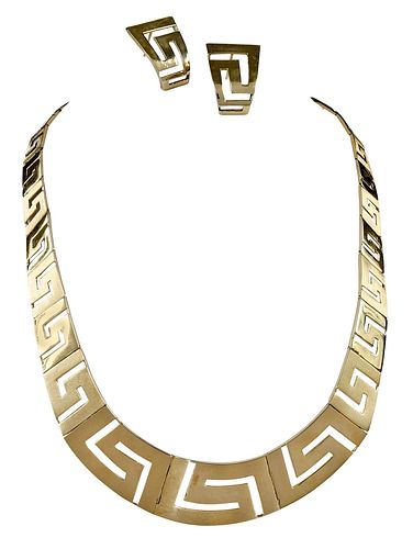 14KT. NECKLACE AND EARRING