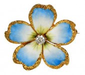 14KT. PANSY BROOCHand pendant,