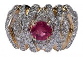 14KT. PINK TOURMALINE AND DIAM