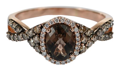 14KT. ROSE GOLD CHOCOLATE QUARTZ,