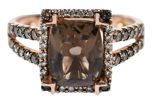 14KT. ROSE GOLD CHOCOLATE QUARTZ,