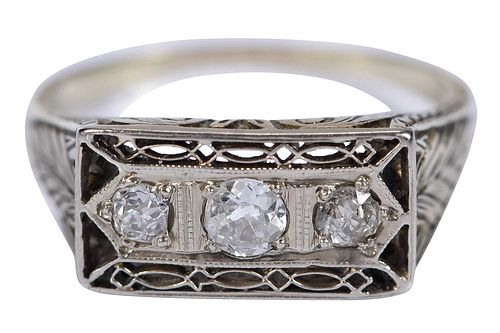 14KT. THREE OLD EUROPEAN CUT