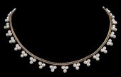 14KT. TRI CLUSTER PEARL NECKLA