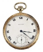 14KT. WALTHAM POCKET WATCHdial