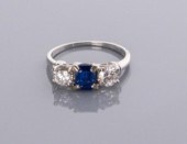 14KT WHITE GOLD DIAMOND & SAPP