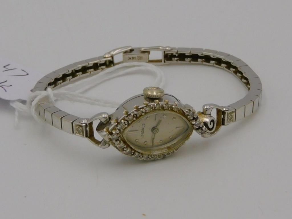 14KT. WHITE GOLD LONGINES LADIES