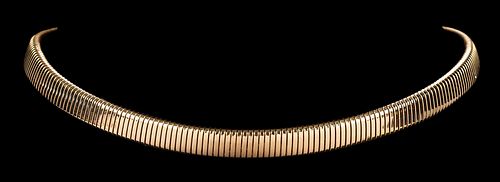 14KT. WIDE FLEXIBLE SNAKE NECKLACE,